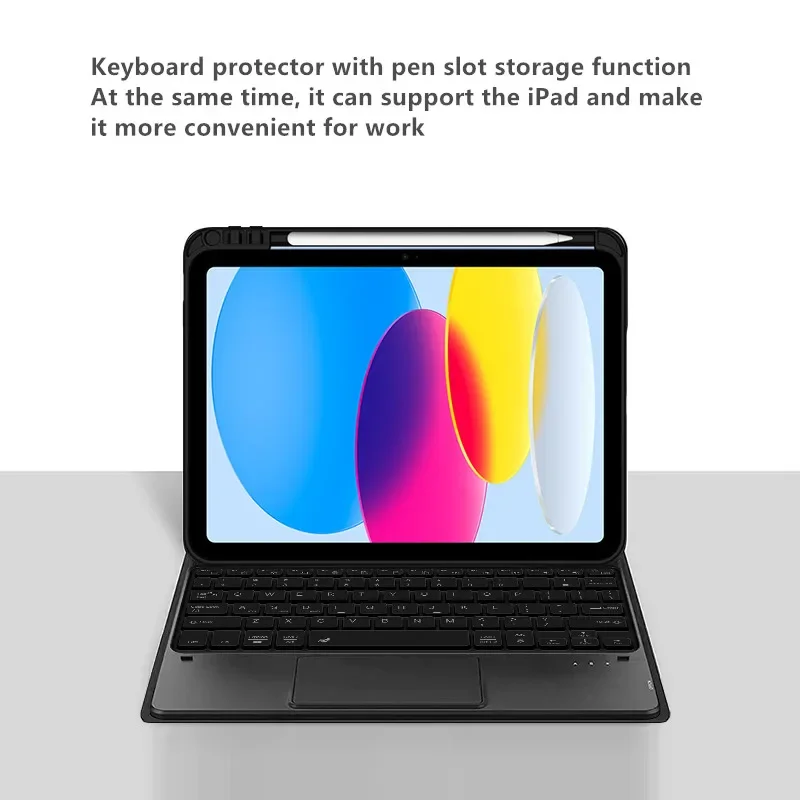Черный чехол с клавиатурой TrackPad для iPad 10 2 дюйма 9 8 7 поколения 10-го Air9 6-го Pro11 3-й 4-й