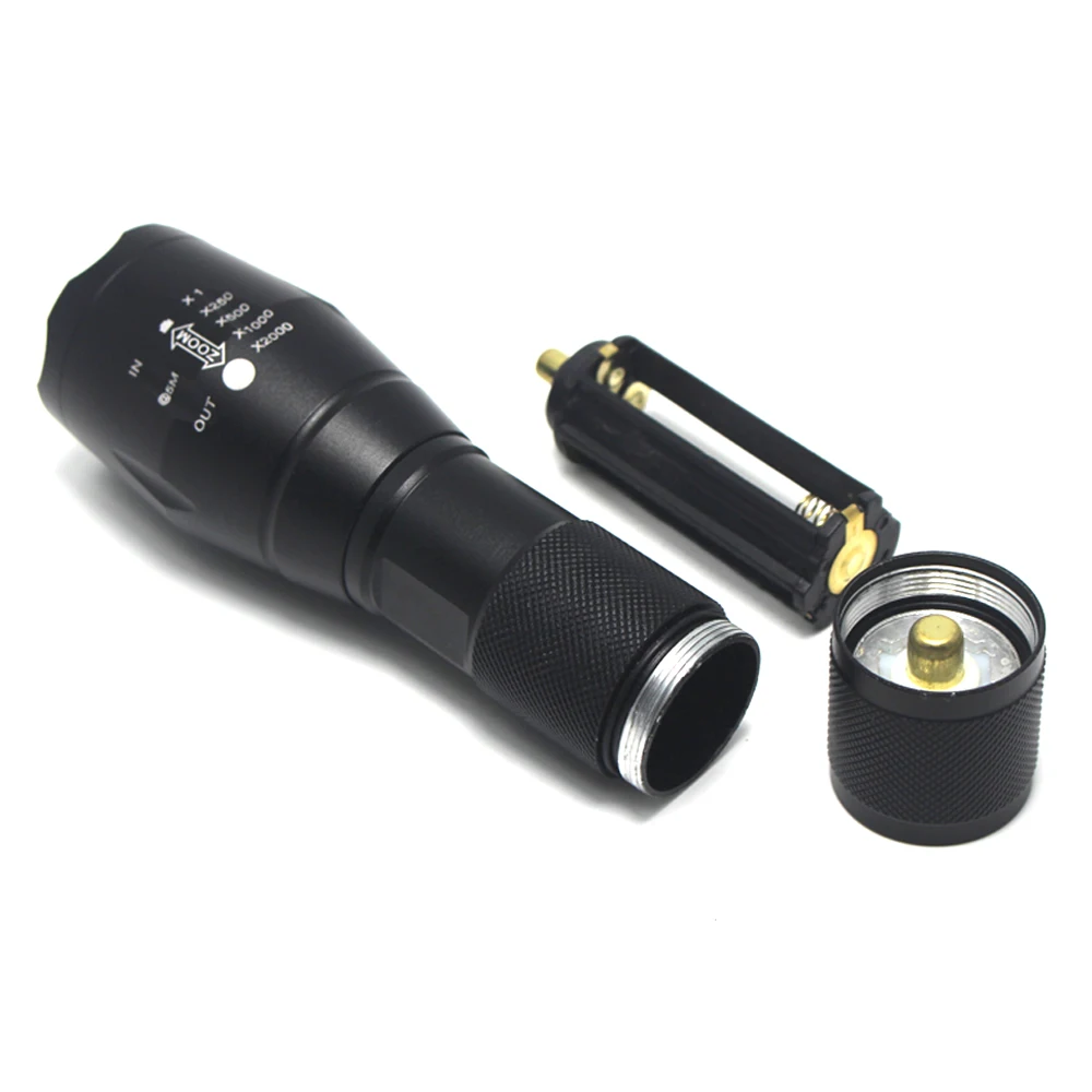 White/Green/Red Tactical Flashlights 1 Modes 18650 Outdoor Waterproof Lamp Zoomable Hunting Torch Lumens With Scope Gun Mount images - 6