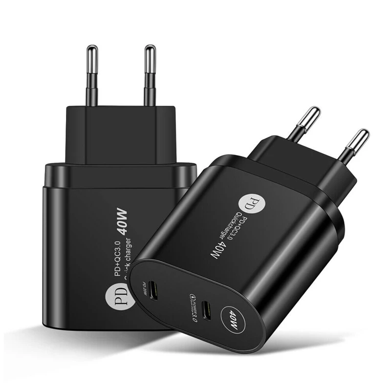 Сетевое зарядное устройство с двумя USB-портами и поддержкой быстрой зарядки 40 Вт |
