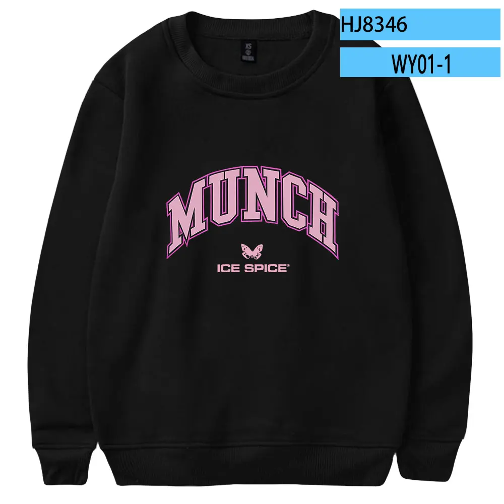 Толстовка Rapper ICE Spice для мужчин и женщин свитшот с длинным рукавом круглым вырезом