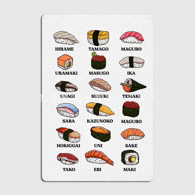 

Sushi Lover Metal Plaque Poster Wall Pub Garage Club Design Wall Decor Tin Sign Poster