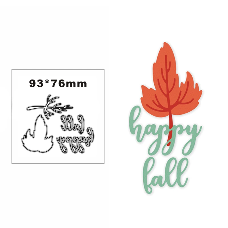 

New Happy Lall Maple Leaves Metal Cutting Die Scrapbook Template Cutting Card Making Decorative Relief Photo Album Diy Crafts
