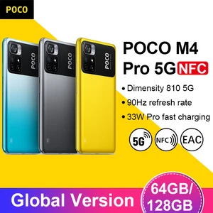 Смартфон POCO M4 Pro 5G NFC 64 Гб128 Гб телефон MTK Dimensity 810, 6,6 дюйма, 33 Вт Pro, 50 МП, 5000 мАч