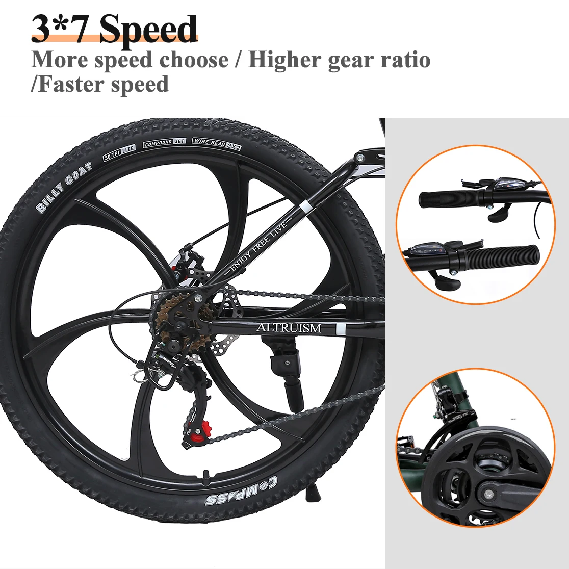 Велосипед горный MTB 21 скорость с двойными дисками тормоза для мужчин и женщин 26 дюймов стальной рамой с переключателем Shimano Derailleur H6 bicicleta bicycles on.