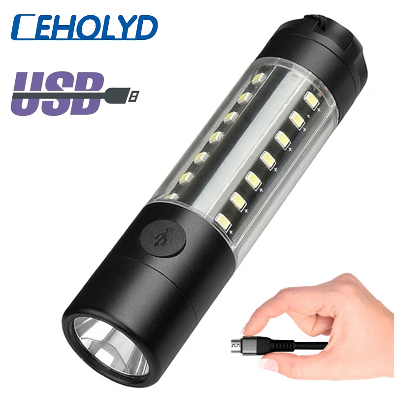 Встроенный аккумулятор Ceholyd 18050 XM-L T6 и светодиодный фонарик SMD 2835 с зарядкой от Usb 6