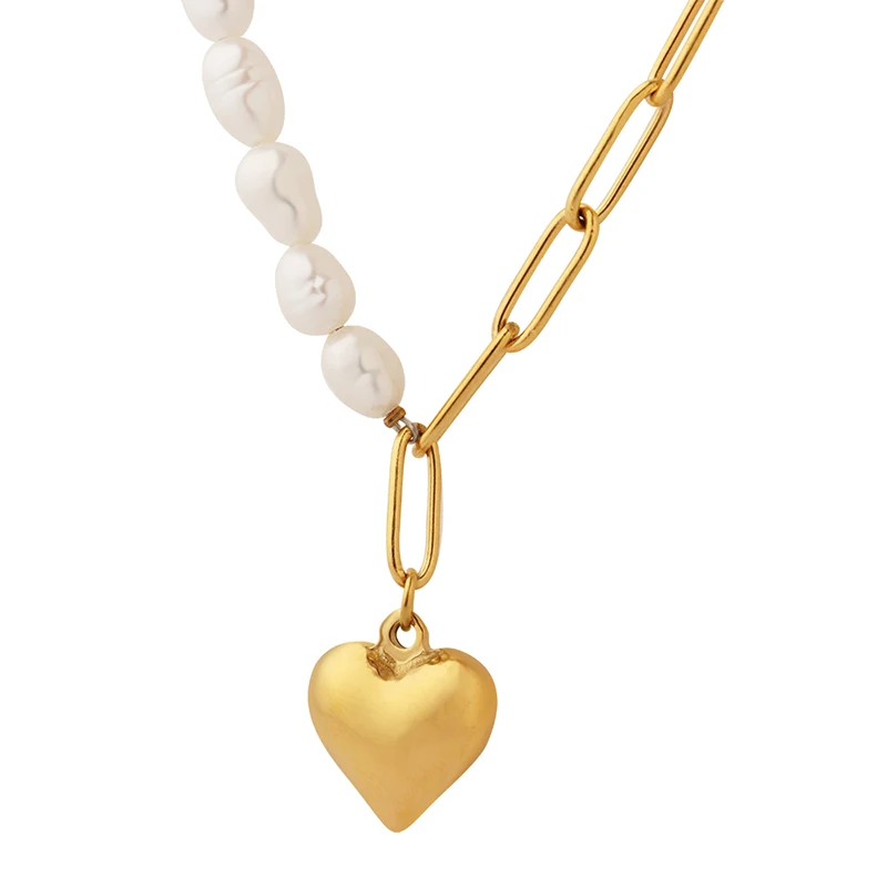 Women Love Chain Pearl Necklace Titanium Steel Ins Style Fashion Necklaces Party Present For Girls Jewelry Wholesale - купить по