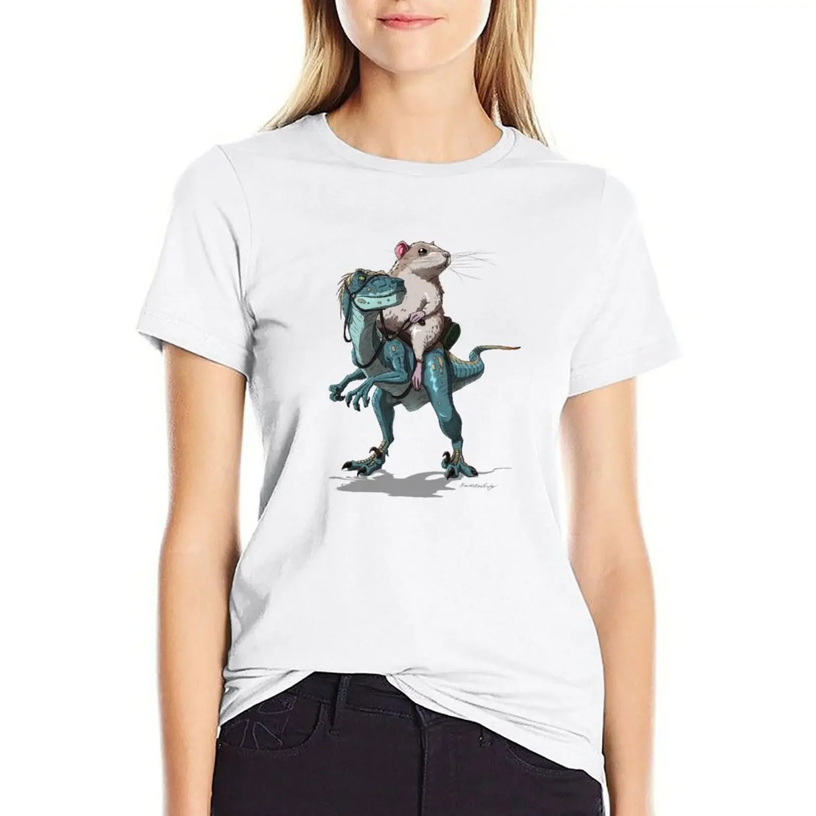 Футболка быстросохнущая Летняя женская Топ оверсайз с изображением крысы