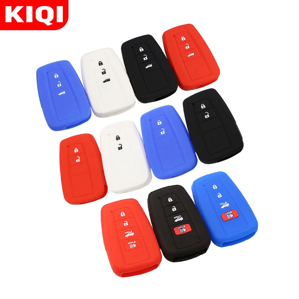 

Silicone Car Key Fob Cover Case Fit for Toyota CHR C-HR Camry Prius Prado 2016 2017 2018 2019 2020 2 3 4 Buttons Remote Keyless