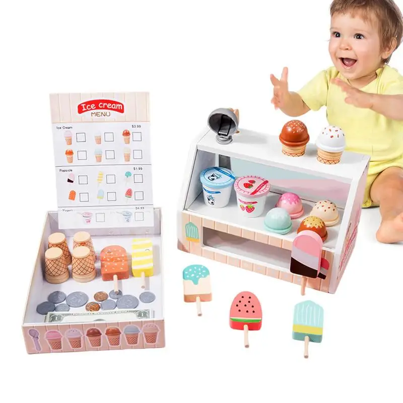 

Ice Cream Toy Ice Cream Counter Playset Play House Interactive Toys To Reduce Contact With Electronic Screens And Develop