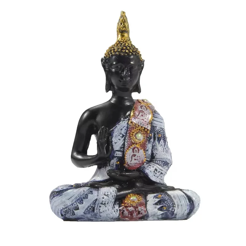 

Thailand Resin Meditation Buddha Statue Little Monk Sculpture Figurines Miniature Buddha Home Decor Fengshui Ornaments Crafts