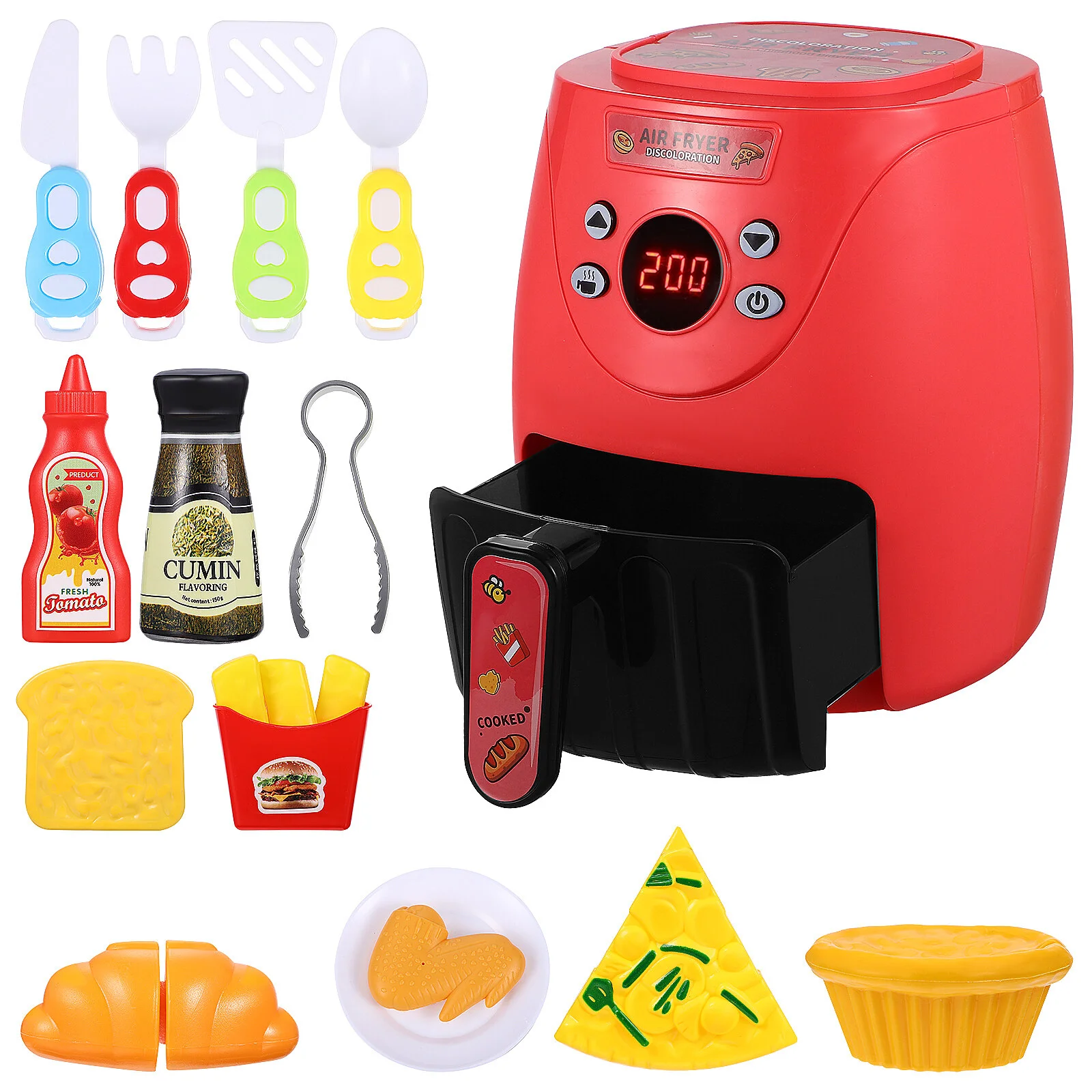 

Toy Air Fryer Cooking Plaything Simulated Set Taste Playset Food Abs Kitchen Prop Child Pretend