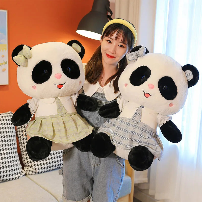 

2022 new Cute JK panda doll plush toy girl sleeping with doll on the bed, cute home decoration