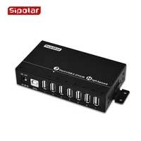 Sipolar A-172 новый дизайн USB 2,0 HUB с 36 Вт 12 В 3 А адаптером питания, алюминиевый 7-портовый USB-концентратор для зарядного устройства, черный