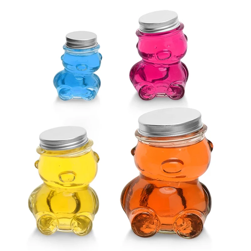 Наклонная стеклянная бутылка с медведем для кофе концентрат молочный сок