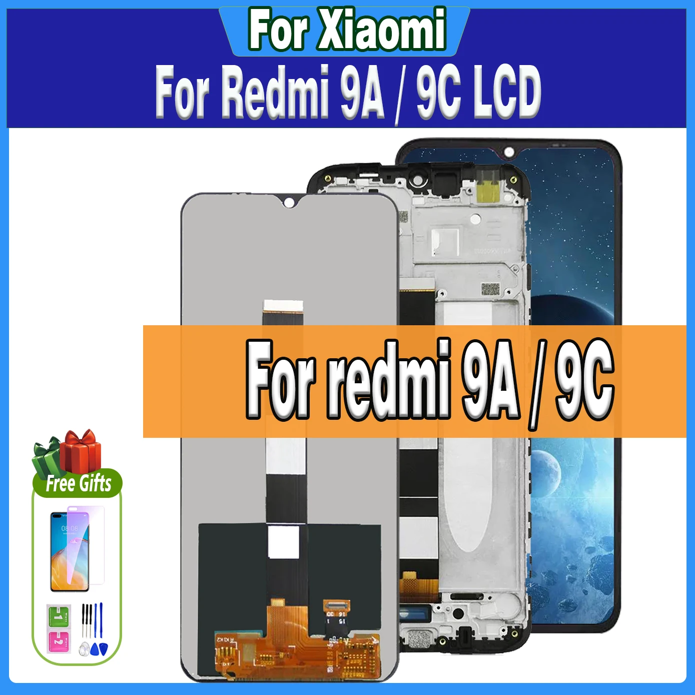 ЖК-дисплей 6,53 дюйма для Xiaomi Redmi 9A/9C, дисплей с сенсорным экраном M2006C3MNG, M2006C3MG, M2006C3MT, дигитайзер в сборе с рамкой, оригинал