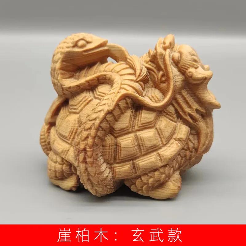 Cypress резьба Xuanwu модели украшения характеристики 6*5*4 8 см ручная работа книга для