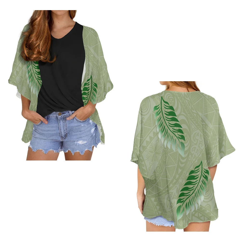 

Женский шифоновый кардиган, модная пляжная блузка в полинезийском этническом Самоа, накидка на лето 2023