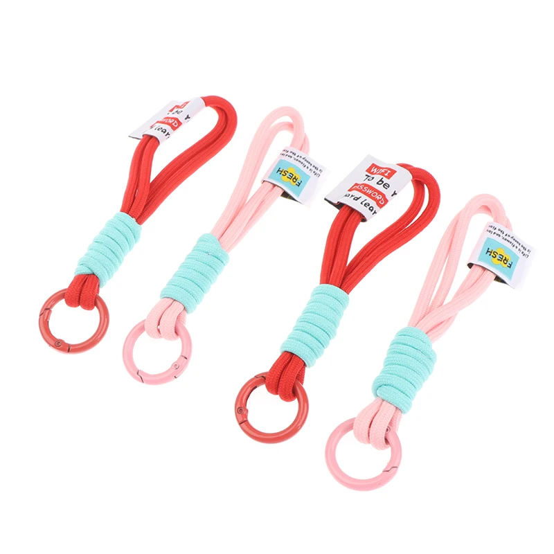 Флуоресцентный цветной ремешок для телефона сетка сумок плетеные полосы брелок