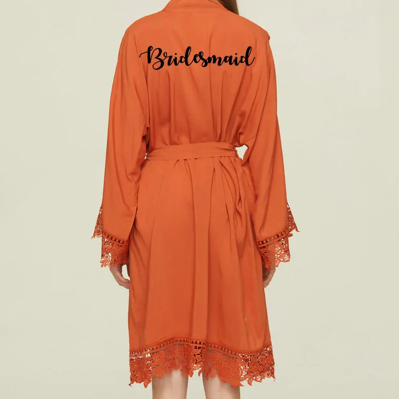 

Rayon Cotton Lace Robe Bride Bridesmaid Robes Bridal Robes Team Bride Robe Bathrobe Mother of The Bride Gown