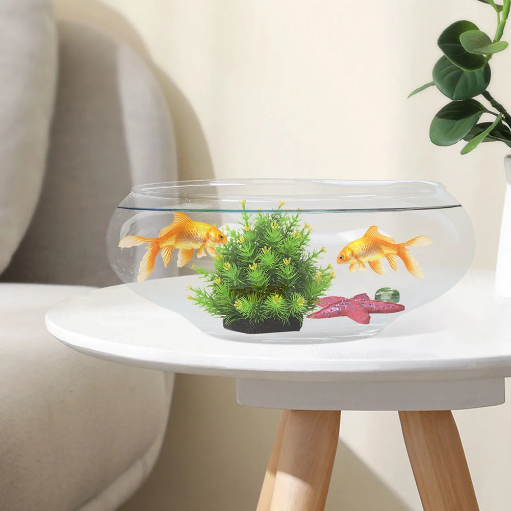 

Transparent Fish Tank Office Fish Tank Glass Round Aquarium Small Fish Tank Glass Hydroponic Pot