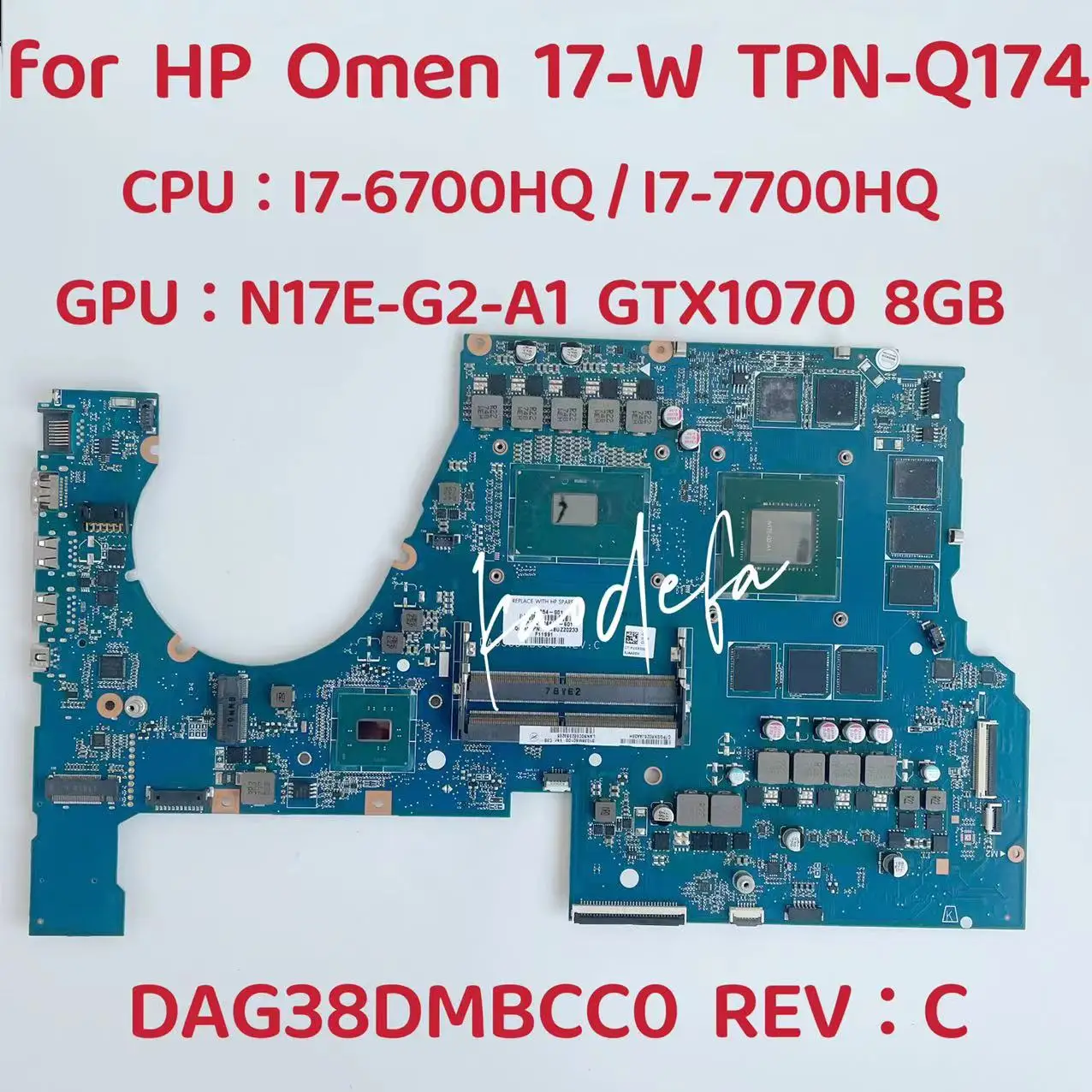 DAG38DMBCC0 для материнской платы ноутбука HP OMEN 17-W CPU: I7-6700HQ GPU: GTX1070 8GB DDR4 915554-601 915554-001 Test OK