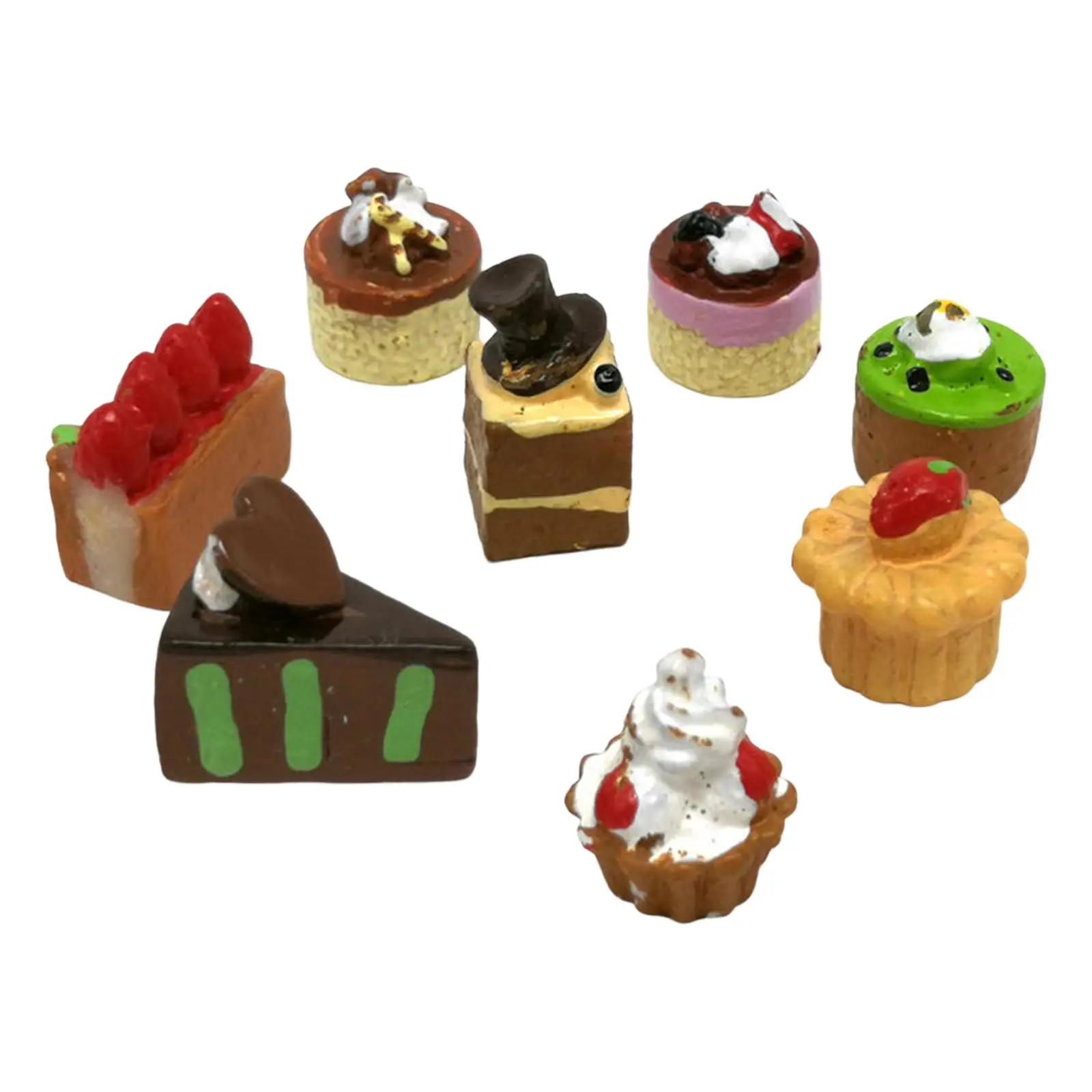 

1/12 Miniature Dessert Cake, Collectibles Photo Props Food Toy Dollhouse Pretend for Adults Kids Gifts