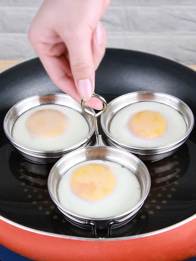

Professional Poached Egg Mold 304 Stainless Steel Love Fried Steam Eggs Model Egg Boiled Breakfast Tool Round