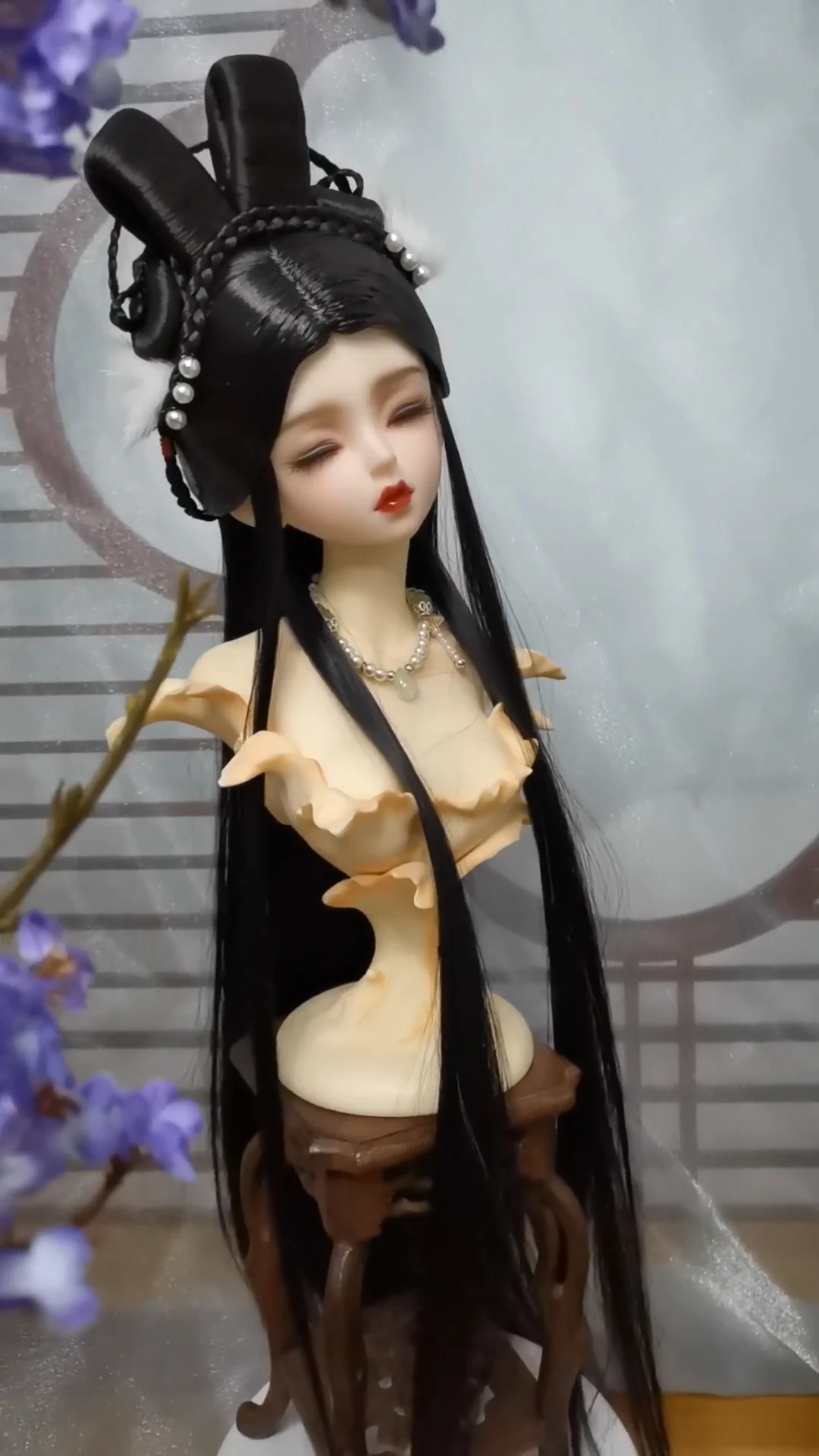 1/6 1/4 1/3 BJD Кукольные парики Винтаж Hanfu Длинные волосы Древний костюм Фея Парик для