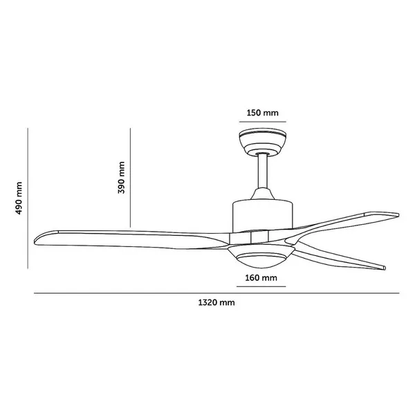 Ceiling Fan with Light Techbrey Forest 70W 15 W A++ 1500 Lm |