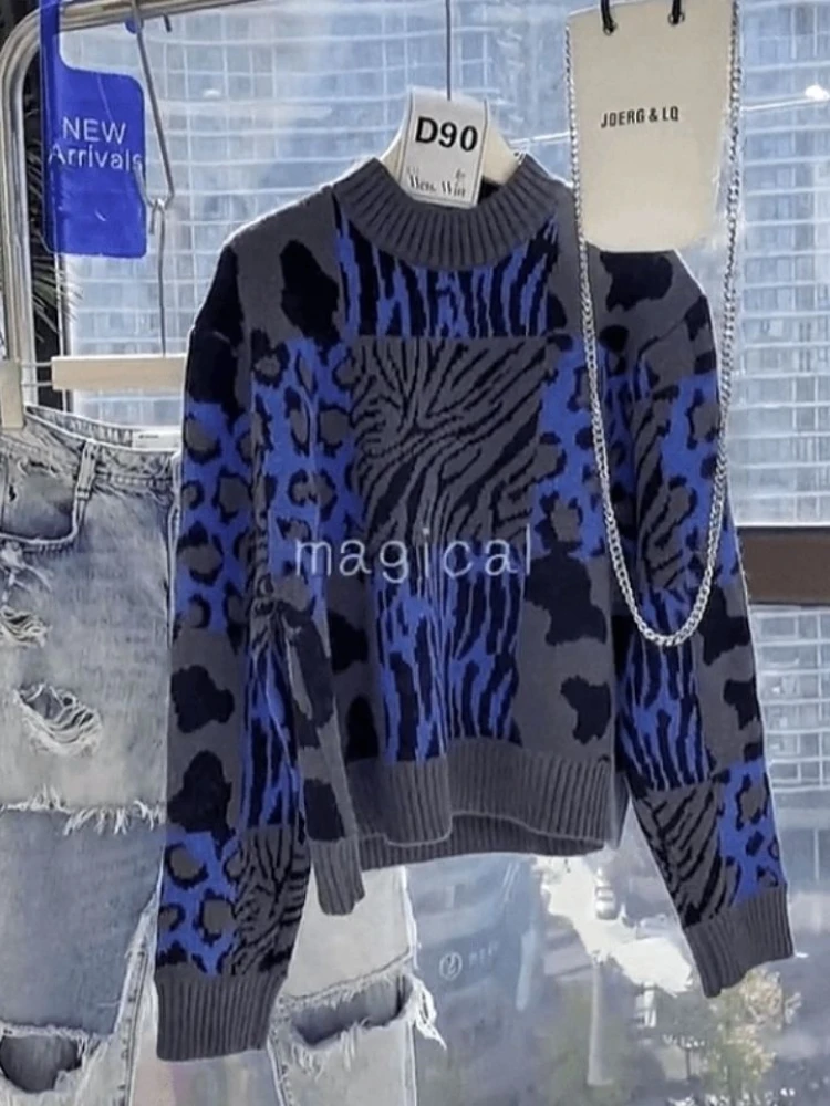 2024 зимняя модная женская теплая вязаная толстовка в стиле ретро с круглым