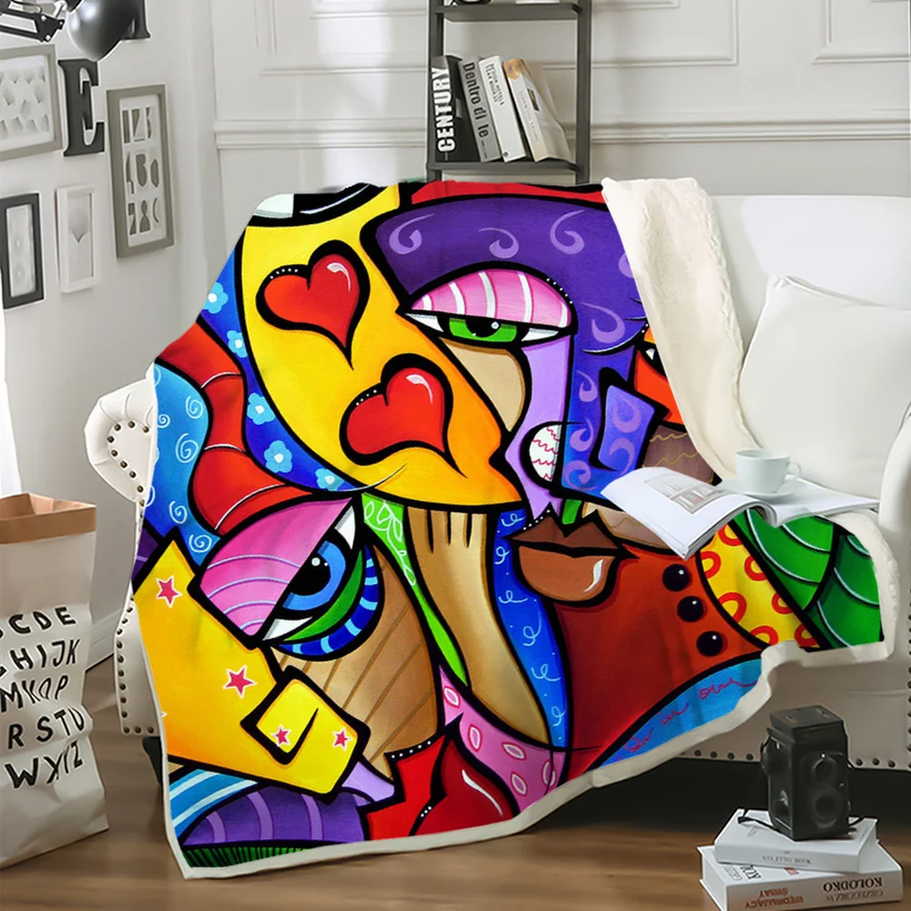 

CLOOCL Popular Abstract Geometric Art Pattern Blanket 3D Print Fashion Sofa Travel Throw Blankets Teens Plush Quilt DropShipping