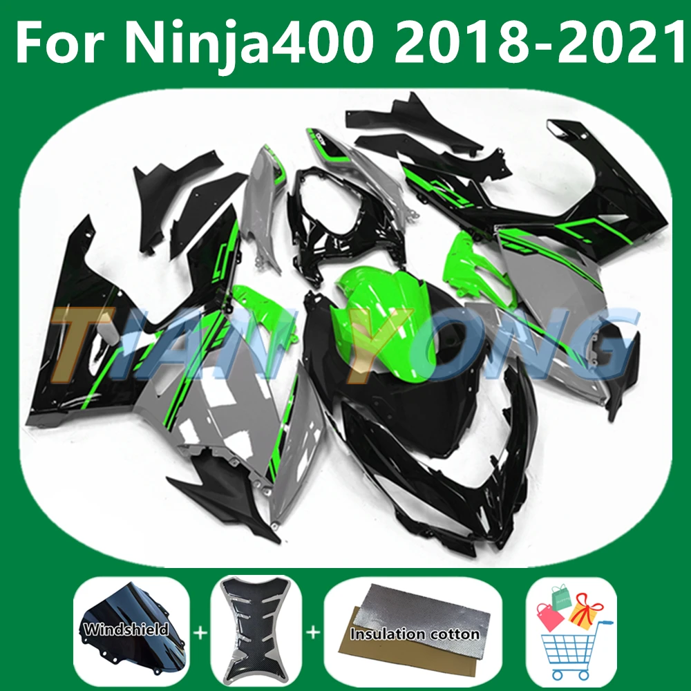 

Полный комплект обтекателей подходит для Ninja 400 Cowling для Ninja400 2018-2019-2020-2021-2022-Кузов мотоцикла зеленая серая впрыскиваемая линия