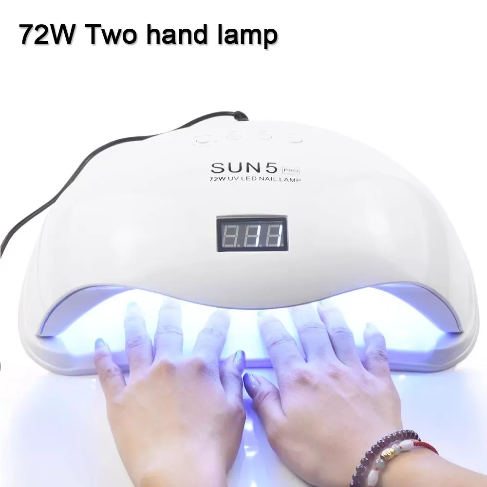 

72W SUN5 Pro UV Lamp LED Nail Lamp Nail Dryer For All Gels Polish Sun Light Infrared Sensing 10/30/60s Timer Smart For Manicure