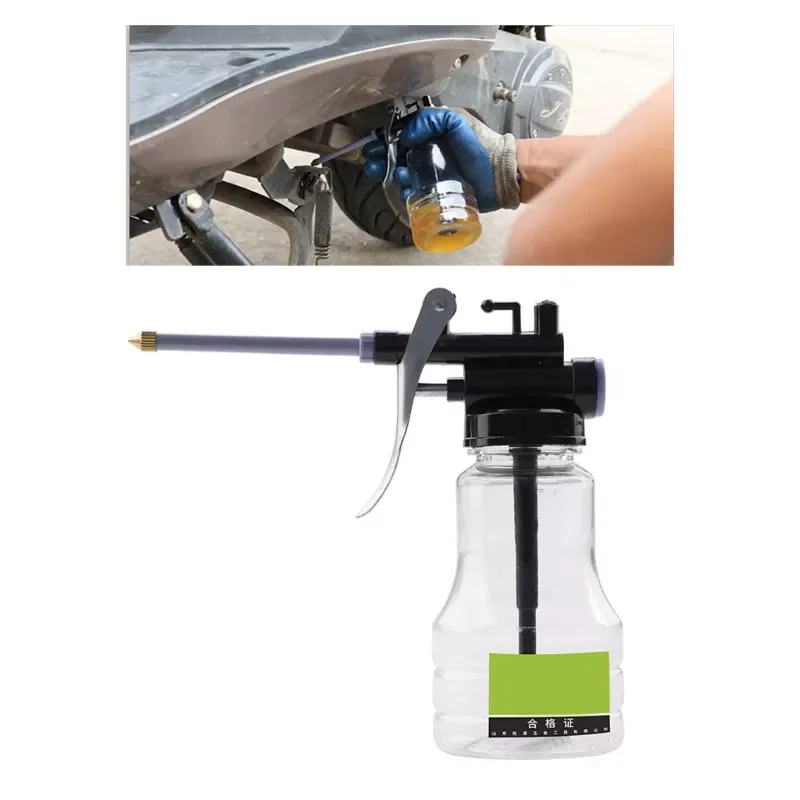 

Pistols Pump Oiler DIY Home Maintenance Pump Oiler Can with Hose 250cc Capacity High Pressure Transparent Oil Pot