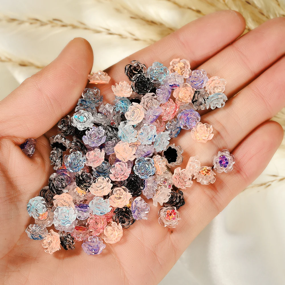 100 шт. прозрачные подвески для ногтей 6/8 мм