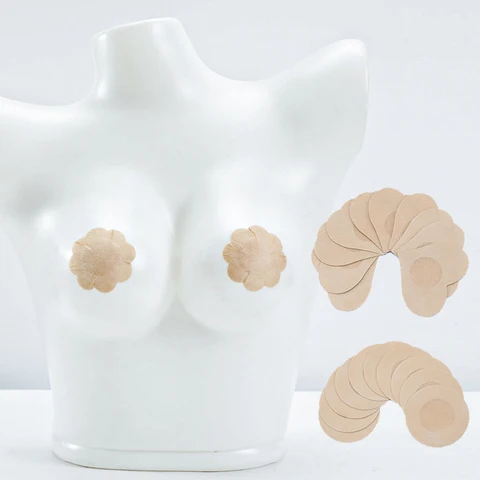 20pcs Women's Invisible Breast Lift Tape Overlays on Nipple Chest Accessories Stickers Adhesive Sticky Reusable Invisible Bras