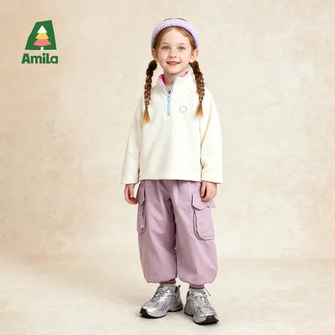 Amila детская зимняя толстовка с капюшоном из полиэстера