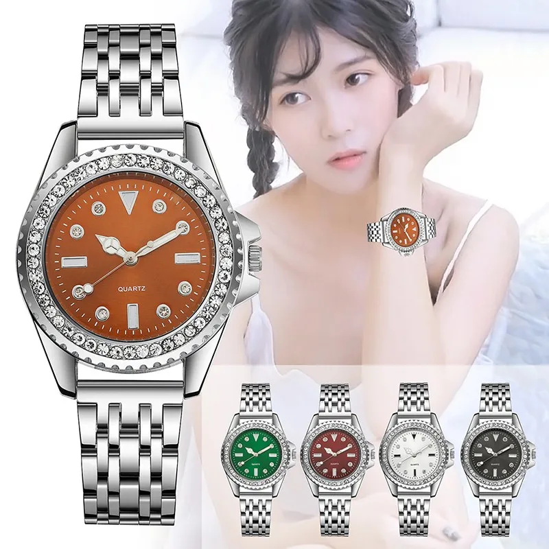 

Ladies' Watch Features A Luxurious And Fashionable Diamond Dial With A Minimalist Stainless Steel Strap. Valentine's Day Gift