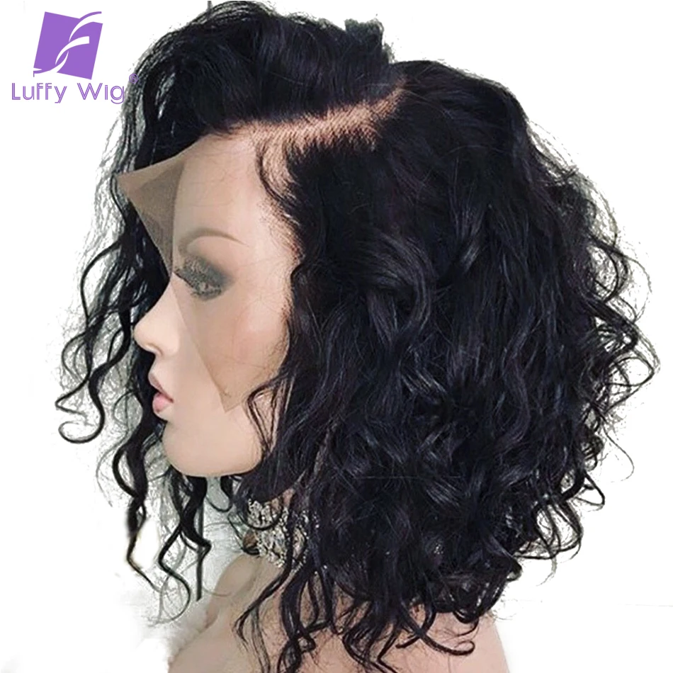 Short Water Wave Bob Wig Hd Transparent 13x6 Lace Front Human Hair Wigs Preplucked For Black Women Remy Brazilian Lace Wig LUFFY