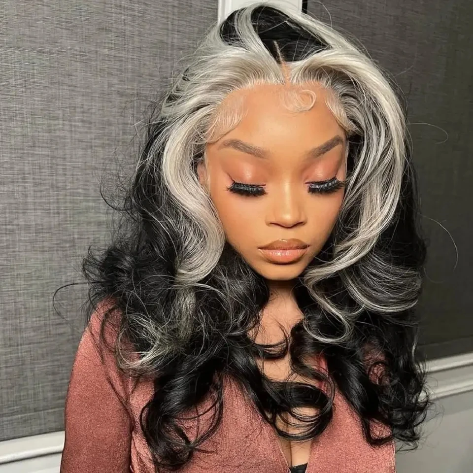 

Hot Sale Grey Color 150 Density Body Wave 13x6 Lace Front Virgin Human Hair Wigs Pre Plucked With Baby Hair Natural Hairline