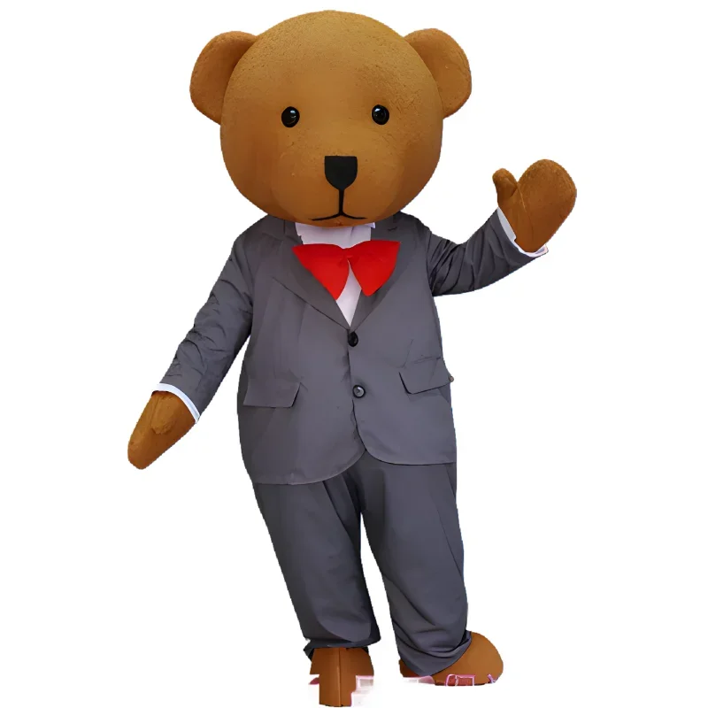 Взрослый джентльмен плюшевый мишка костюм талисмана для карнавальной вечеринки