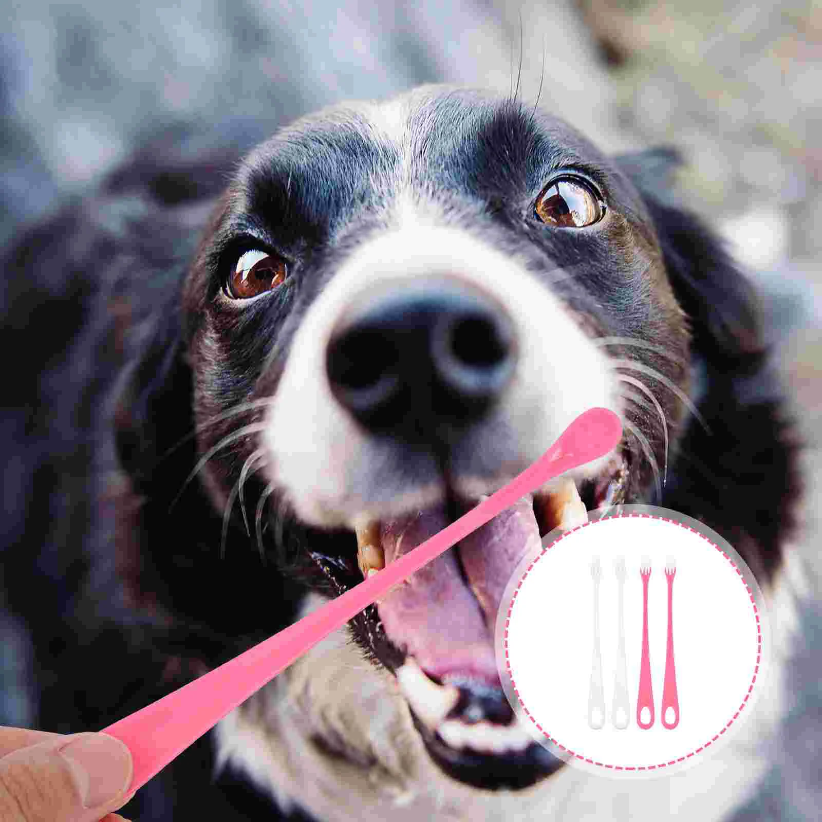 

4pcs Portable Dog Toothbrushes Manual Pet Puppy Toothbrushes Pet Teeth Cleaners