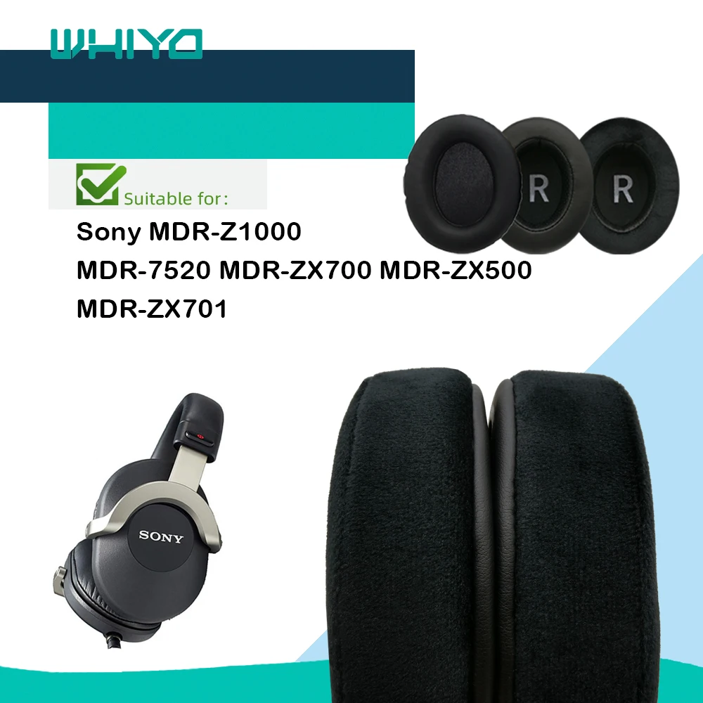 Whiyo Сменные амбушюры для Sony MDR-Z1000 MDR-7520 MDR-ZX700 MDR-ZX500 MDR-ZX701 Наушники Подушка бархатные амбушюры