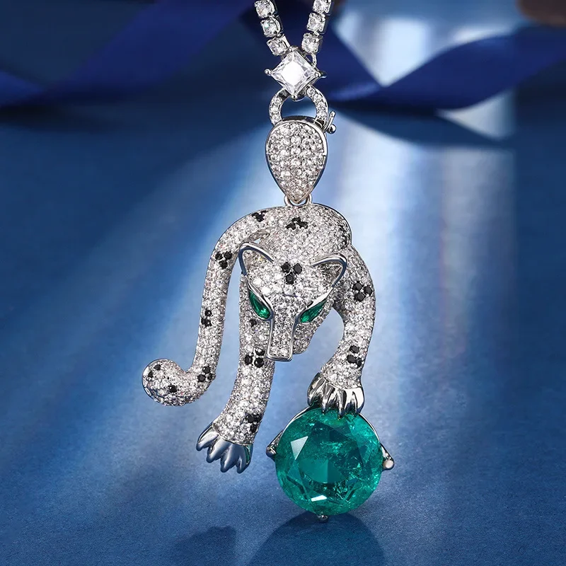 

Изумрудный турмалин, искусственная кожа, 16 мм, для женщин, 14K, покрытая белым золотом, роскошная цепочка до ключиц, винтажная искусственная кожа