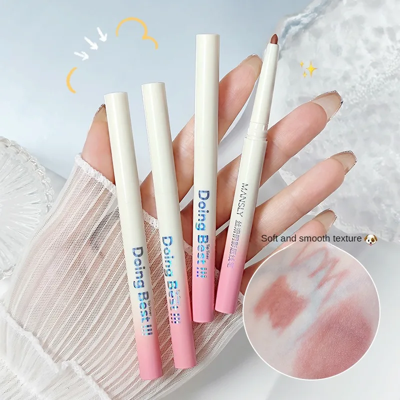 

Pink Lip Liner Pen Waterproof Matte Contouring Tint Lipstick Long Lasting Non-stick Cup Velvet Lipliner Pencil Makeup Comestics