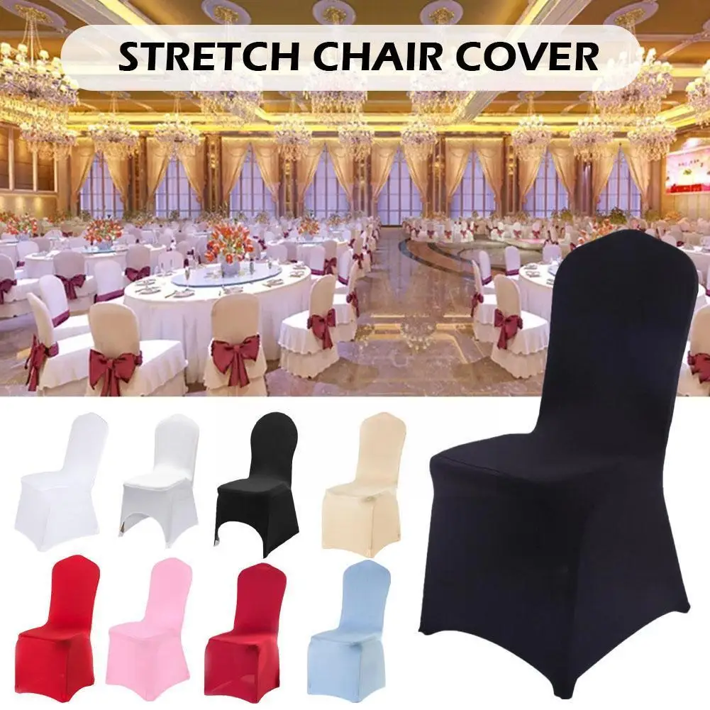 

Solid Colors Chair Cover Dining Room Chair Seat Restaurant Flexible Elastic Spandex Chair Hotel Weddings Stretch Cover Banq Z2J0