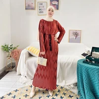 2022 pleated dress middle east robe femme dubai gown dress vestidos elegantes para mujer abaya turkey islamic clothing