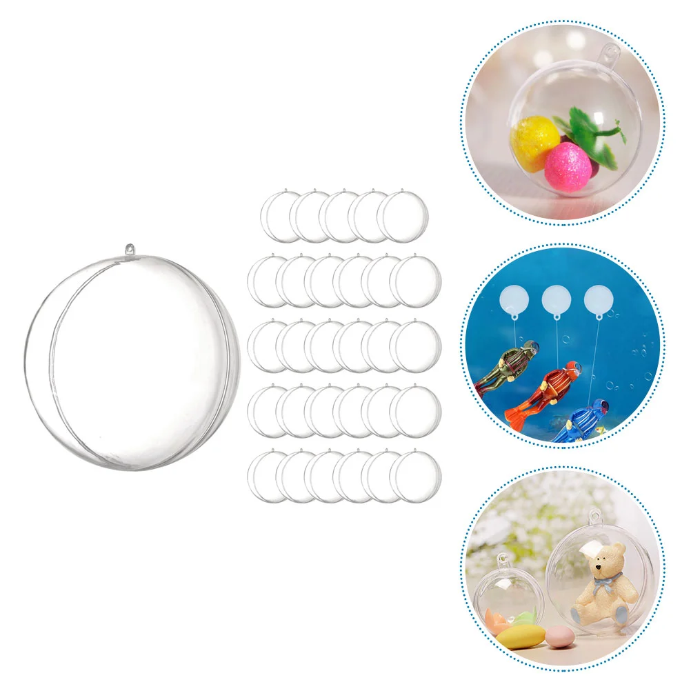 30 шт. прозрачные мини-шары для украшения ёлки