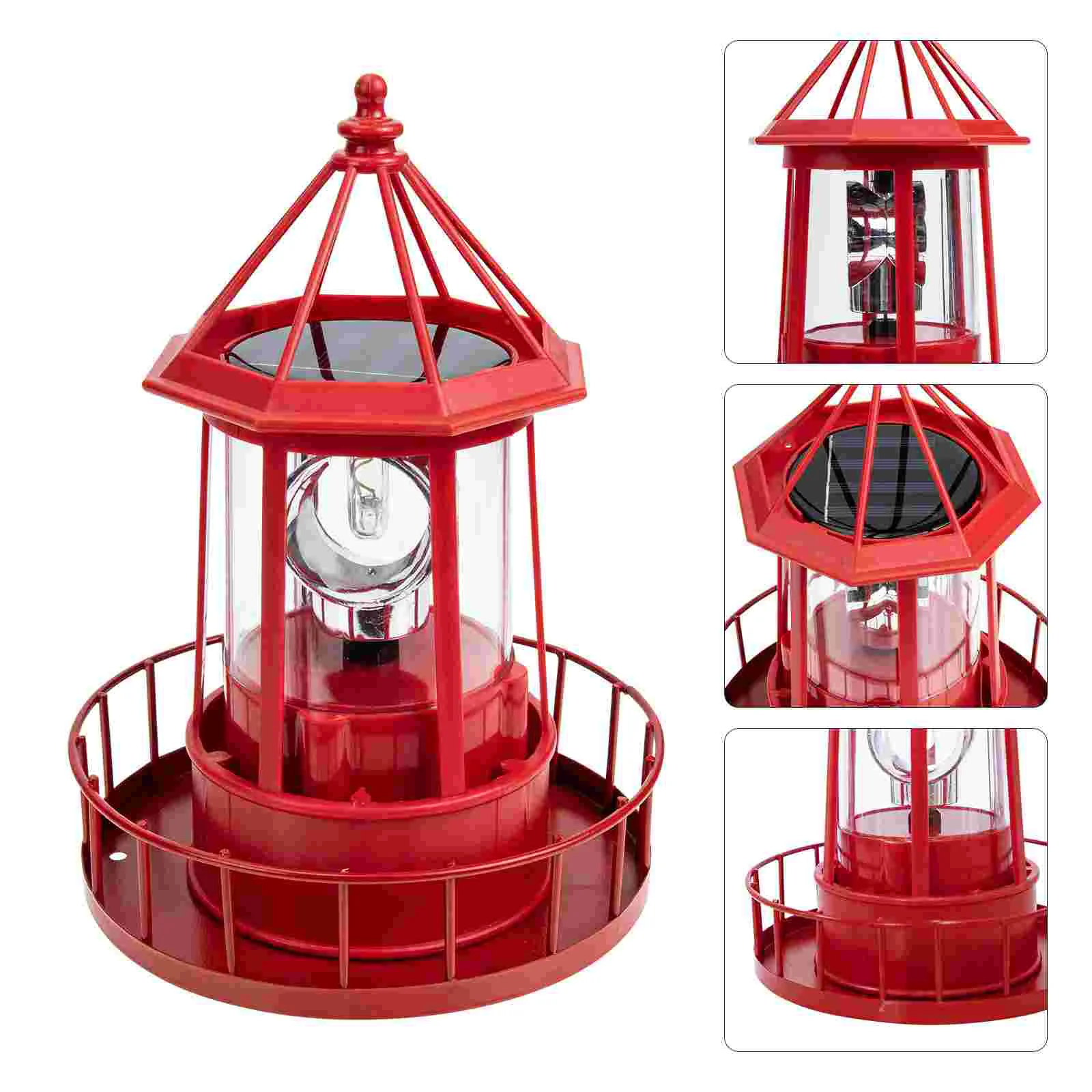 

Lighthouse Solar Garden Light Rotating Outdoor Lamp Led Lights Beacon Yard Decor Lantern Nautical Statue Powered Towerlawn
