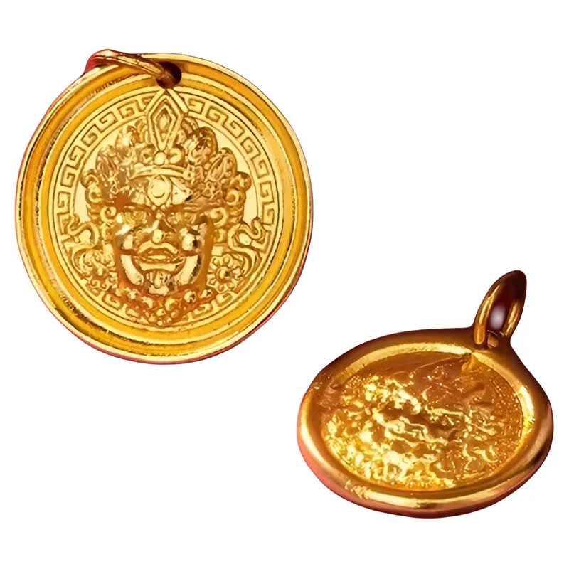 Вьетнамская золотая подвеска с желтым богом богатства мужская и женская ремешок